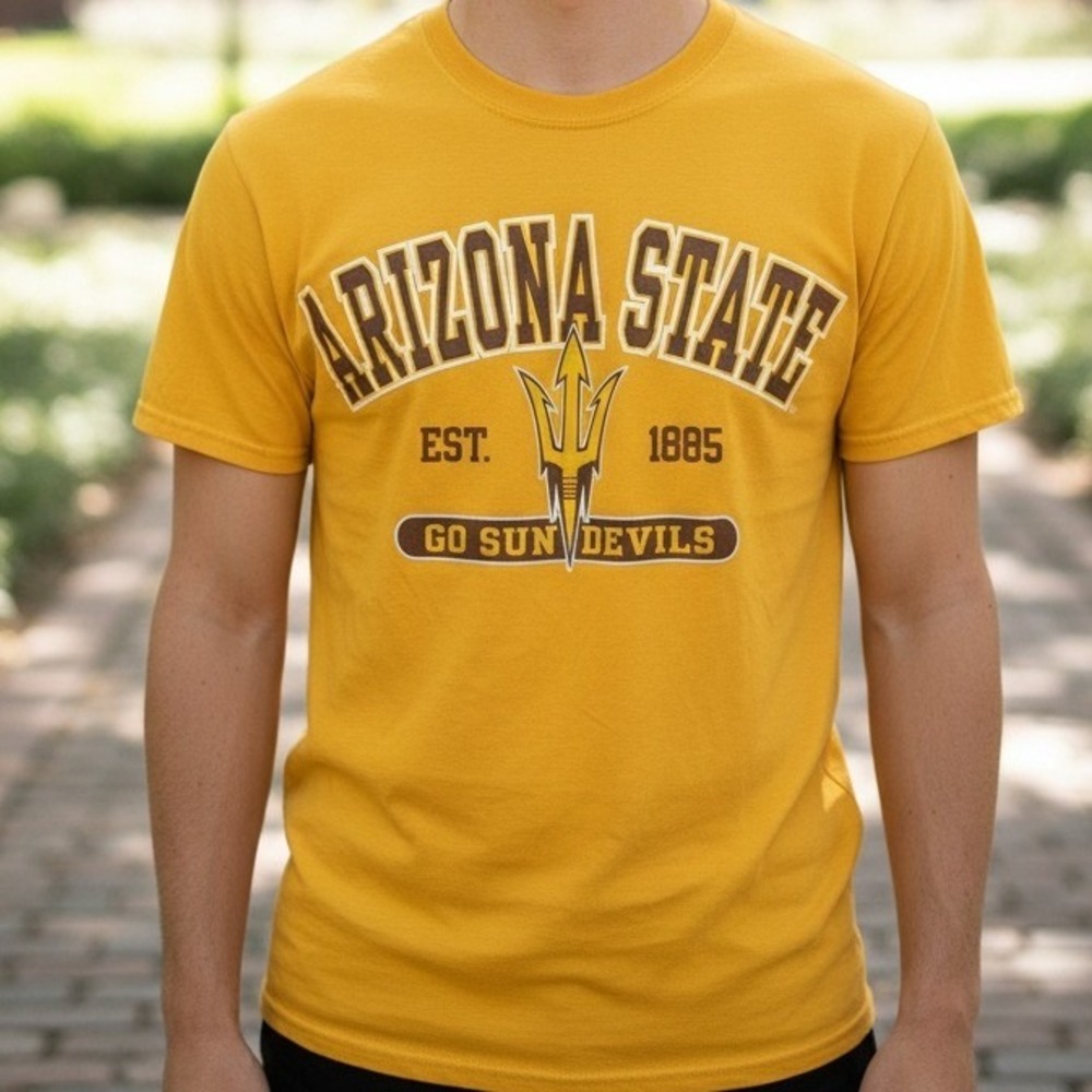 Arizona‎ State Sun Devils Mens T Shirt Heavy Cotton Yellow Size S